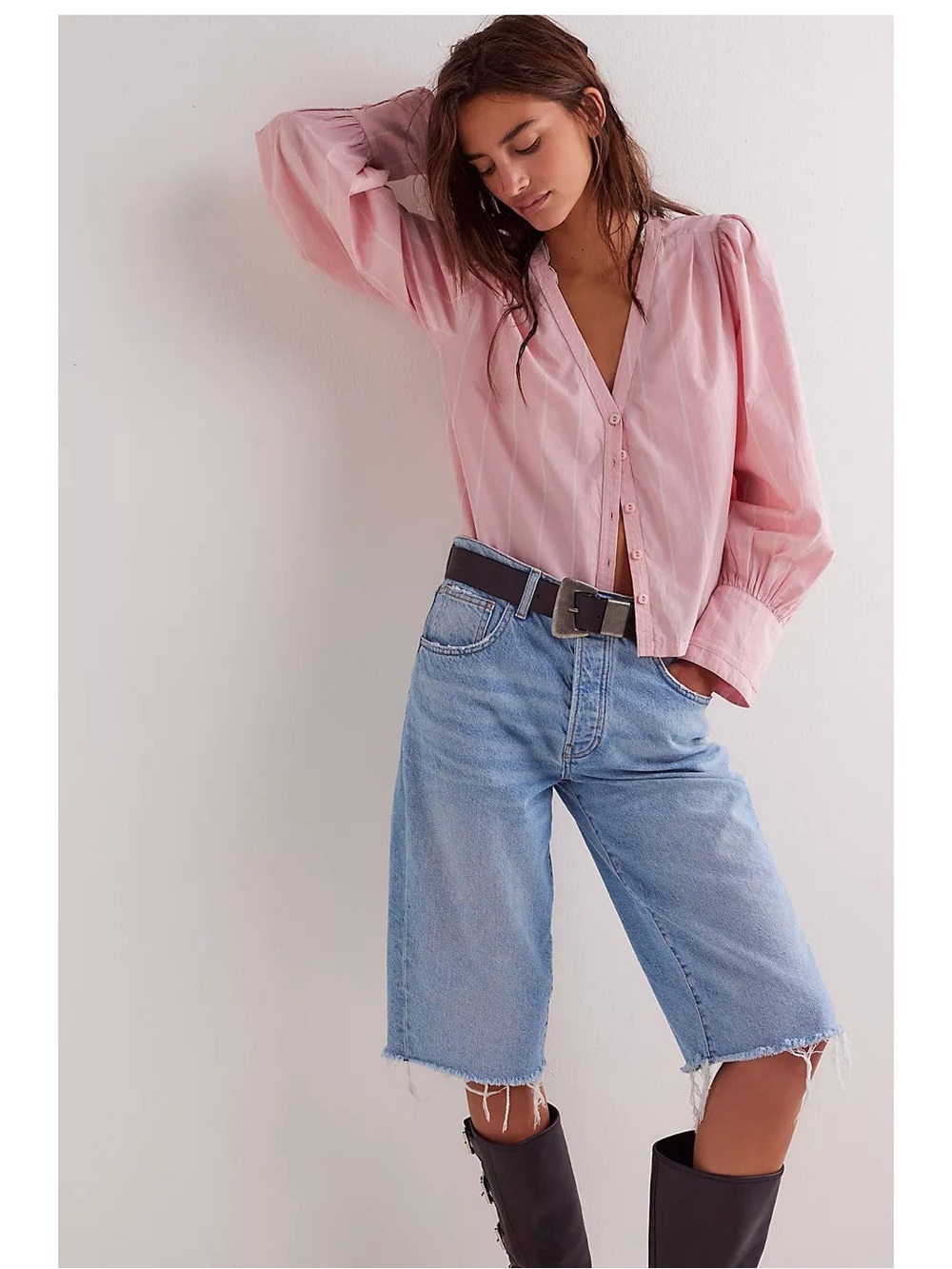 Free People We The Free Farmhouse Fresh Shirt Blouse Top